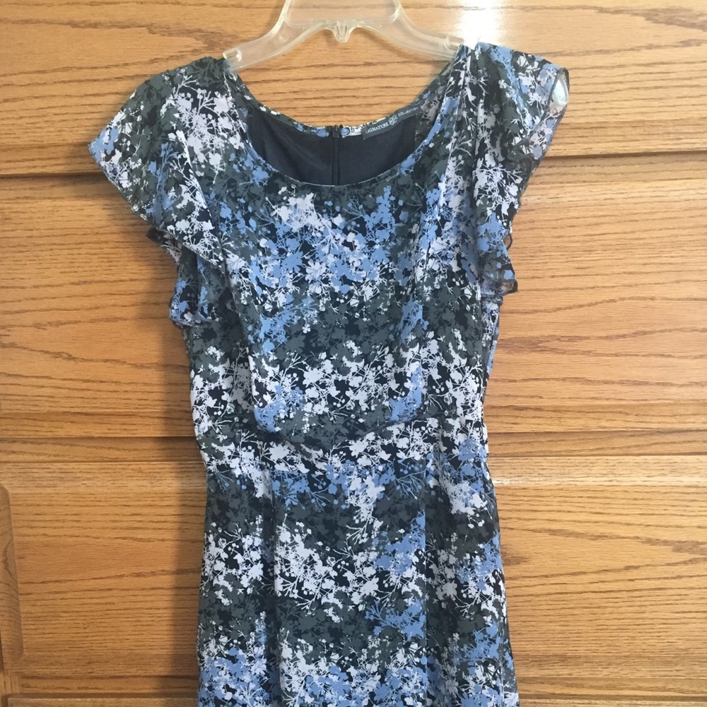 Avon Black and blue floral dress.